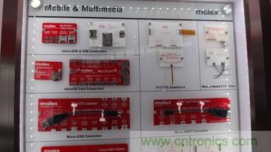 Molex MicroSIM、MicroSD、MicroUSB和MicroHDMI連接器