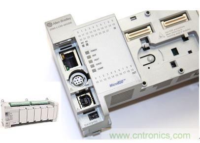 圖1：Allen-Bradley Micro850可編程邏輯控制器(PLC)的價格約為500美元，是高度堅固、可配置、隔離性和易用性方面的標(biāo)桿，盡管有PC/嵌入式計算設(shè)備的競爭，仍在工廠自動化領(lǐng)域中保持著強勢地位。